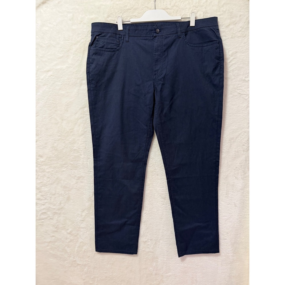 English Laundry Mens Pants 42x32 Navy Blue Micro Grid Textured Straight Leg